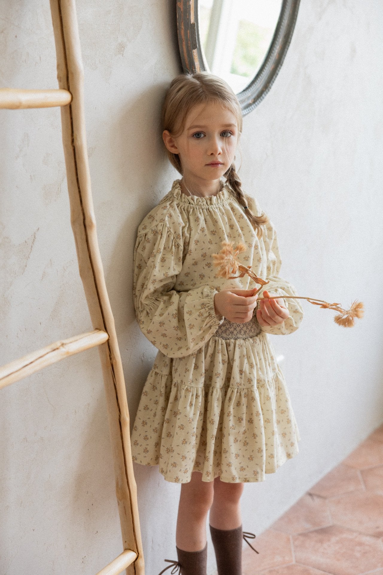 (予約)perro bebe / Ella blouse , skirt - beige