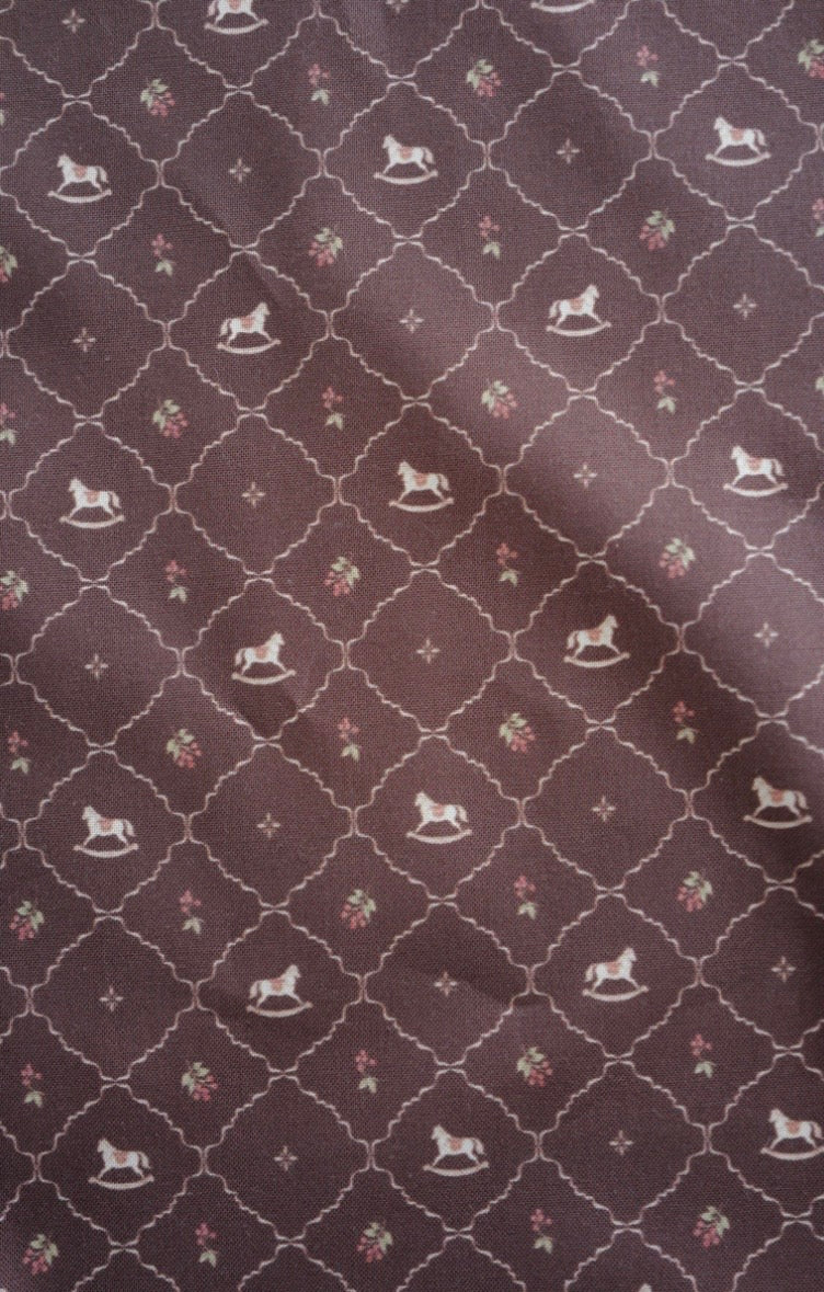 original fabric " Cheval Antique - chocolat  "