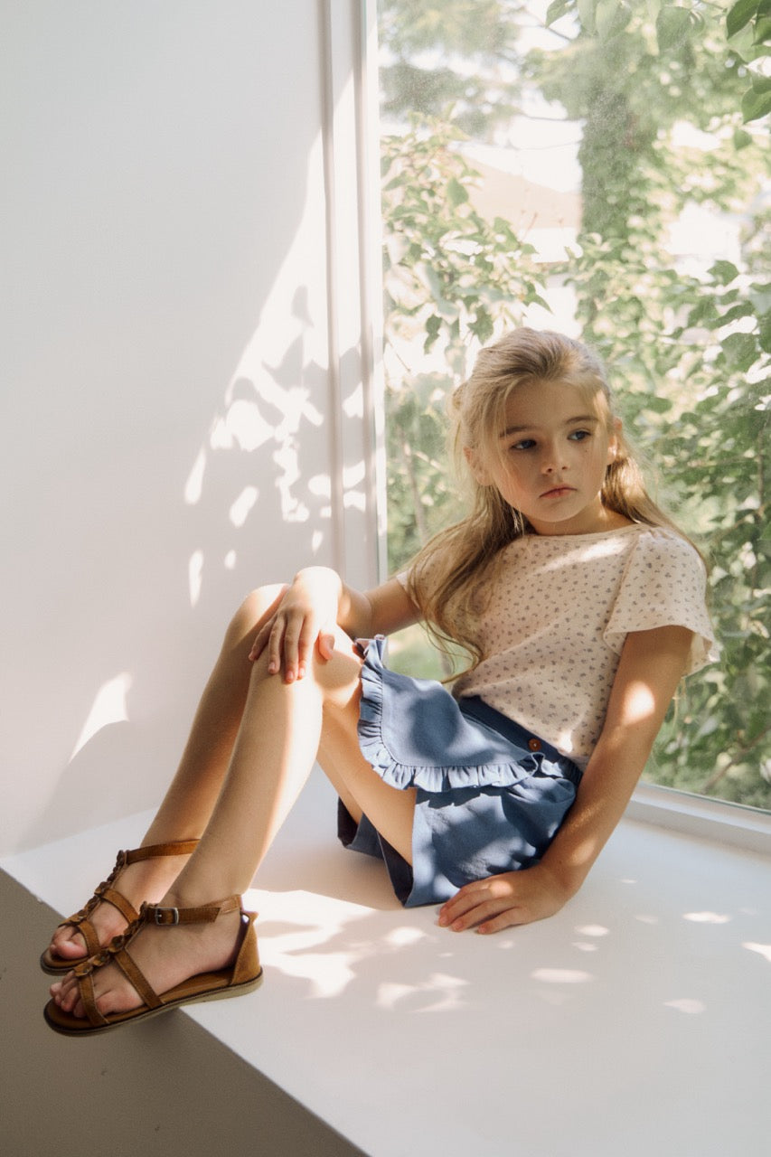 (予約) inné / collete wrap skirts (faded blue)
