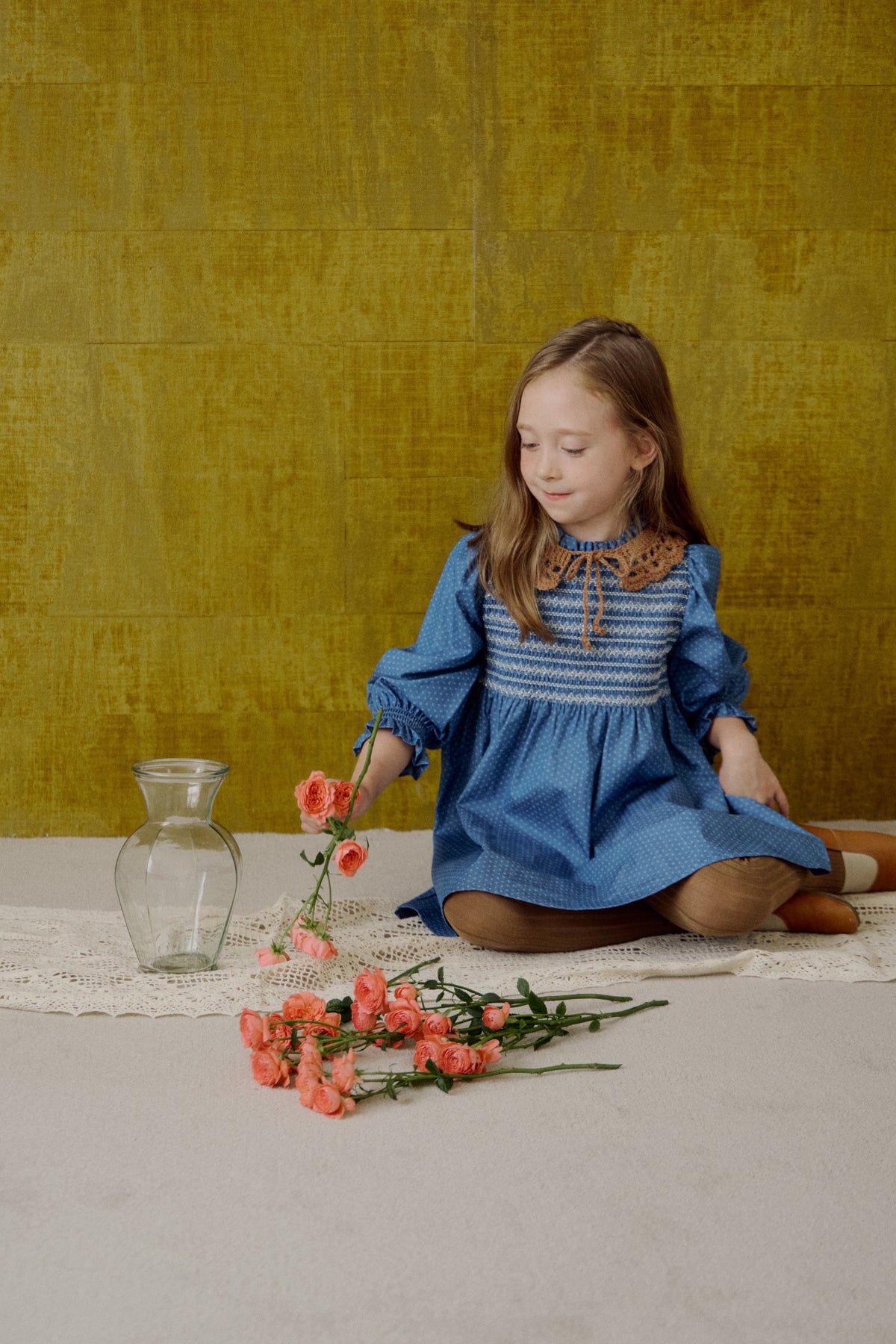 (予約) Saint Ella / Claudine smocked dress - Denim