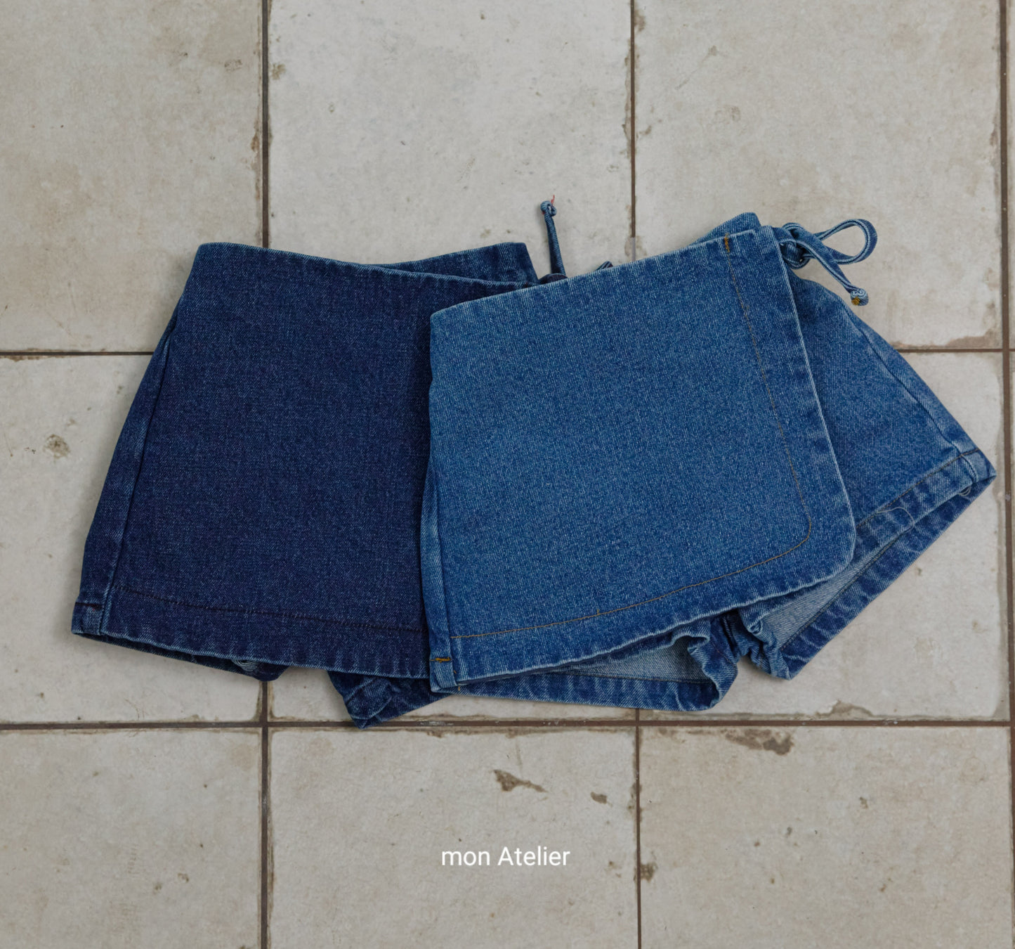 (予約) mon Atelier  / denim wrap pants