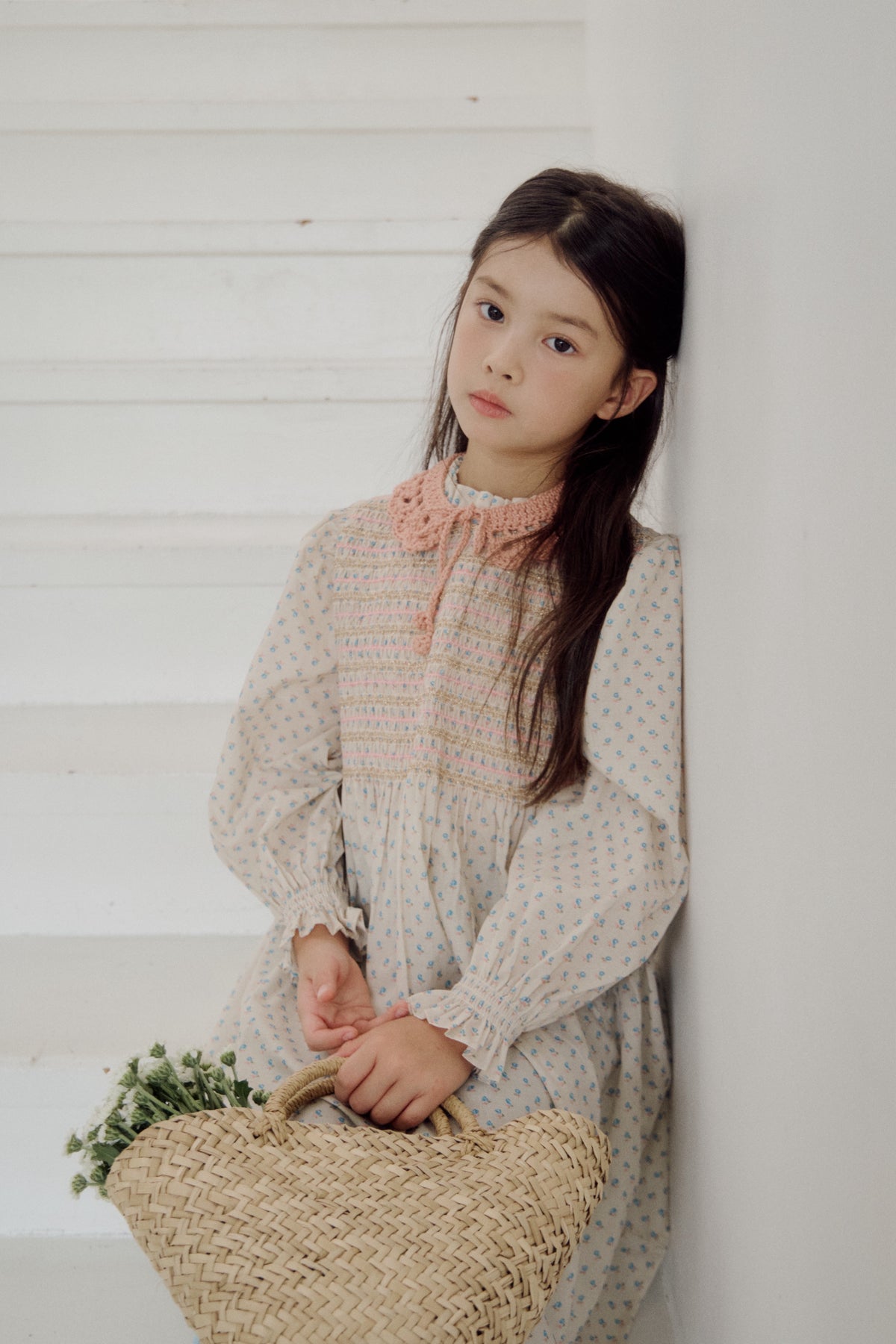 (予約) Saint Ella / Claudine smocked dress - Berry bloom