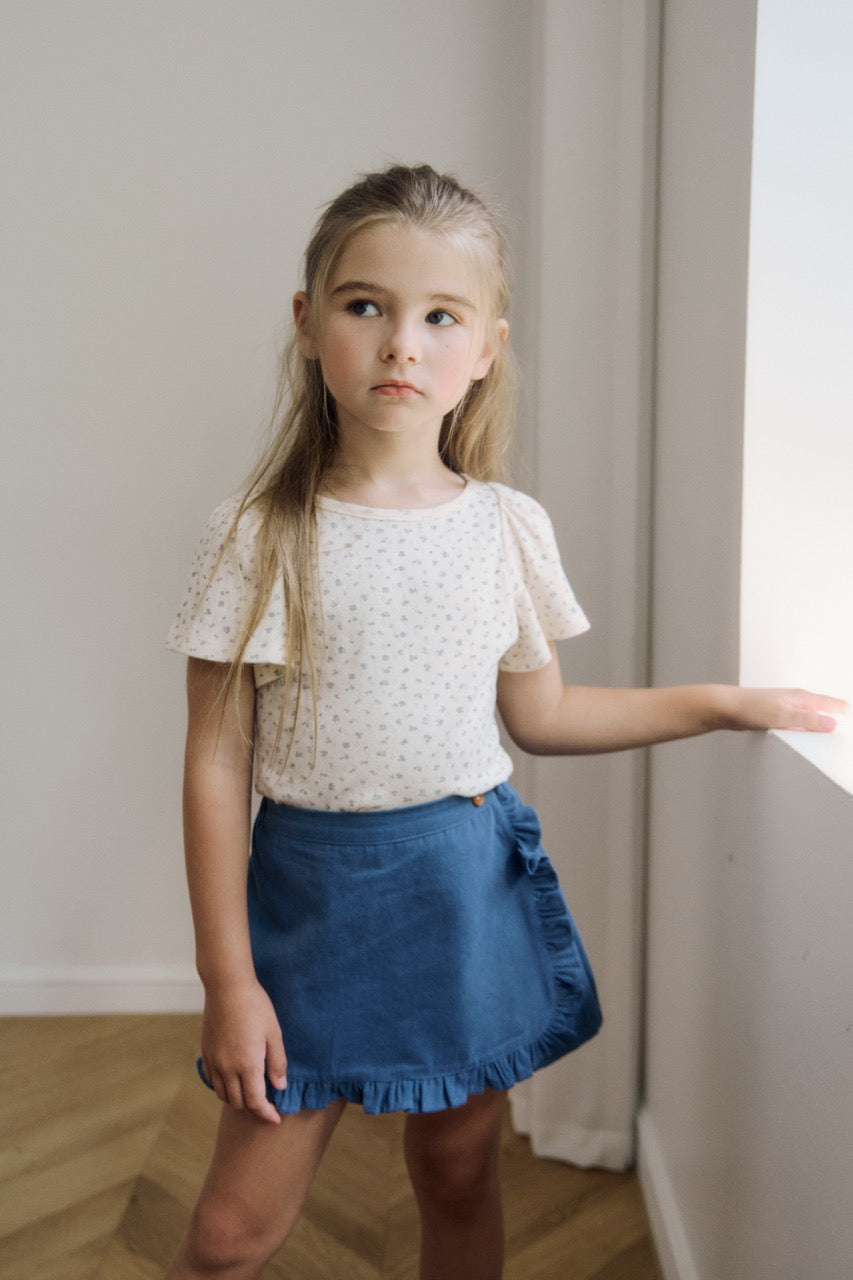 (予約) inné / collete wrap skirts (faded blue)