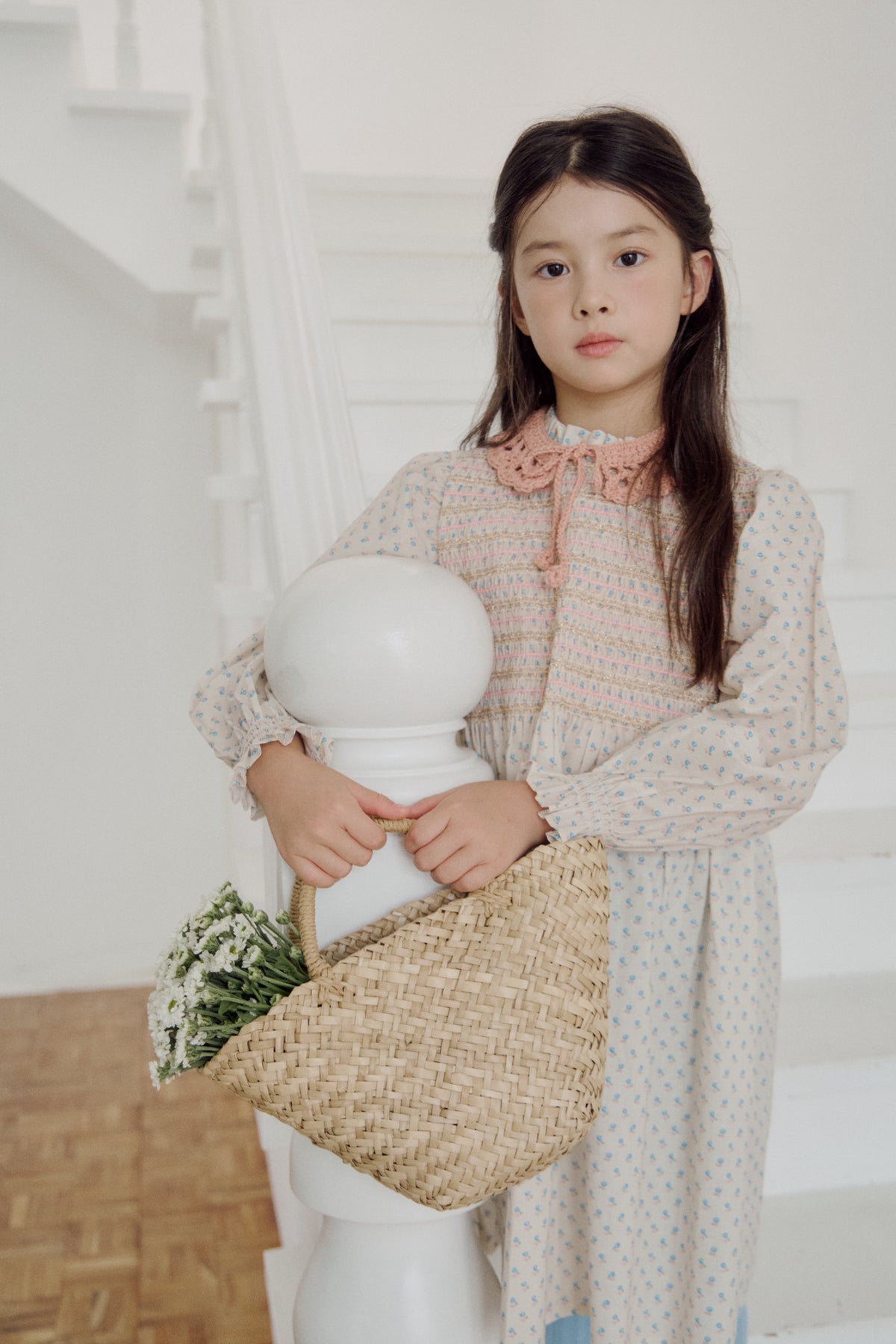 (予約) Saint Ella / Claudine smocked dress - Berry bloom
