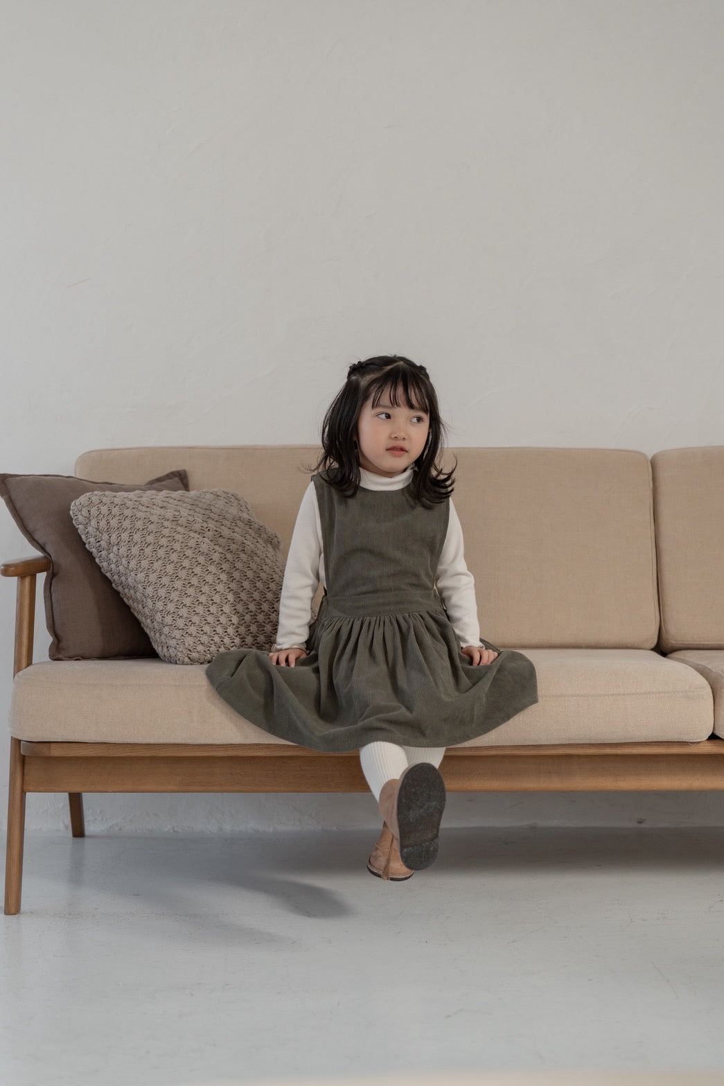 Brownie Dress  with miton / khaki