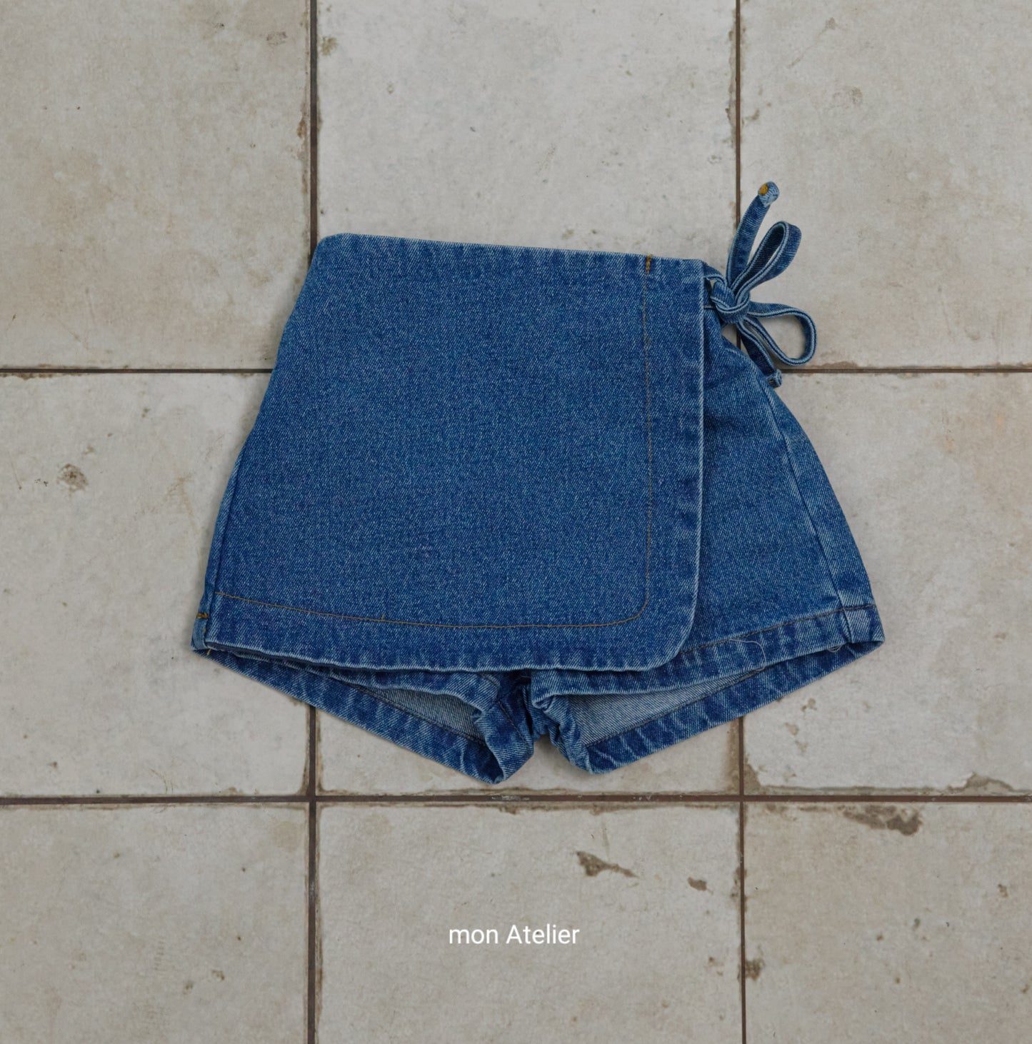 (予約) mon Atelier  / denim wrap pants