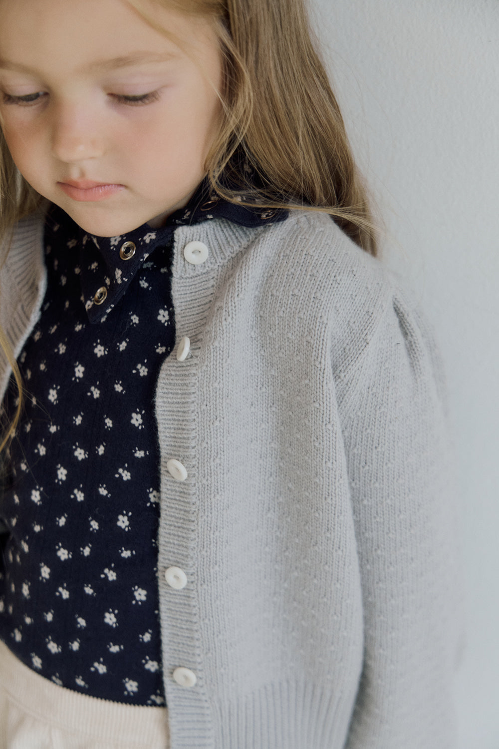 (予約) inné / Cashmere cardigan - blue gray