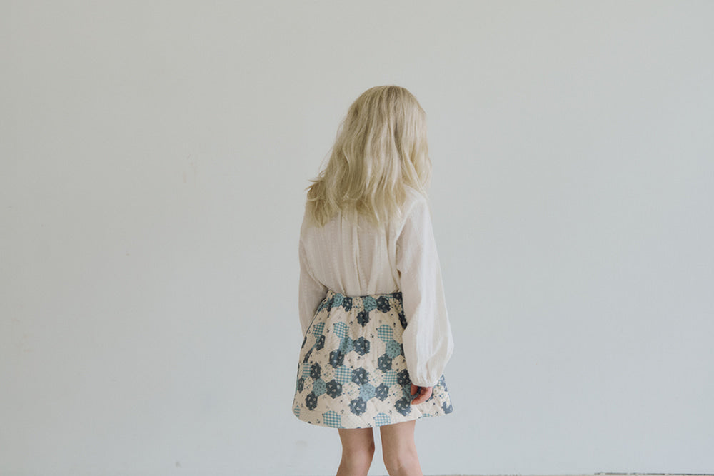 (予約) inné / Quilting skirt - blue