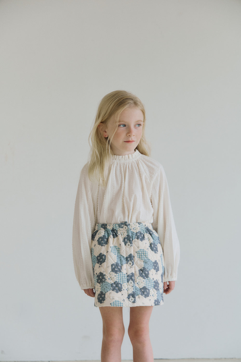 (予約) inné / Quilting skirt - blue