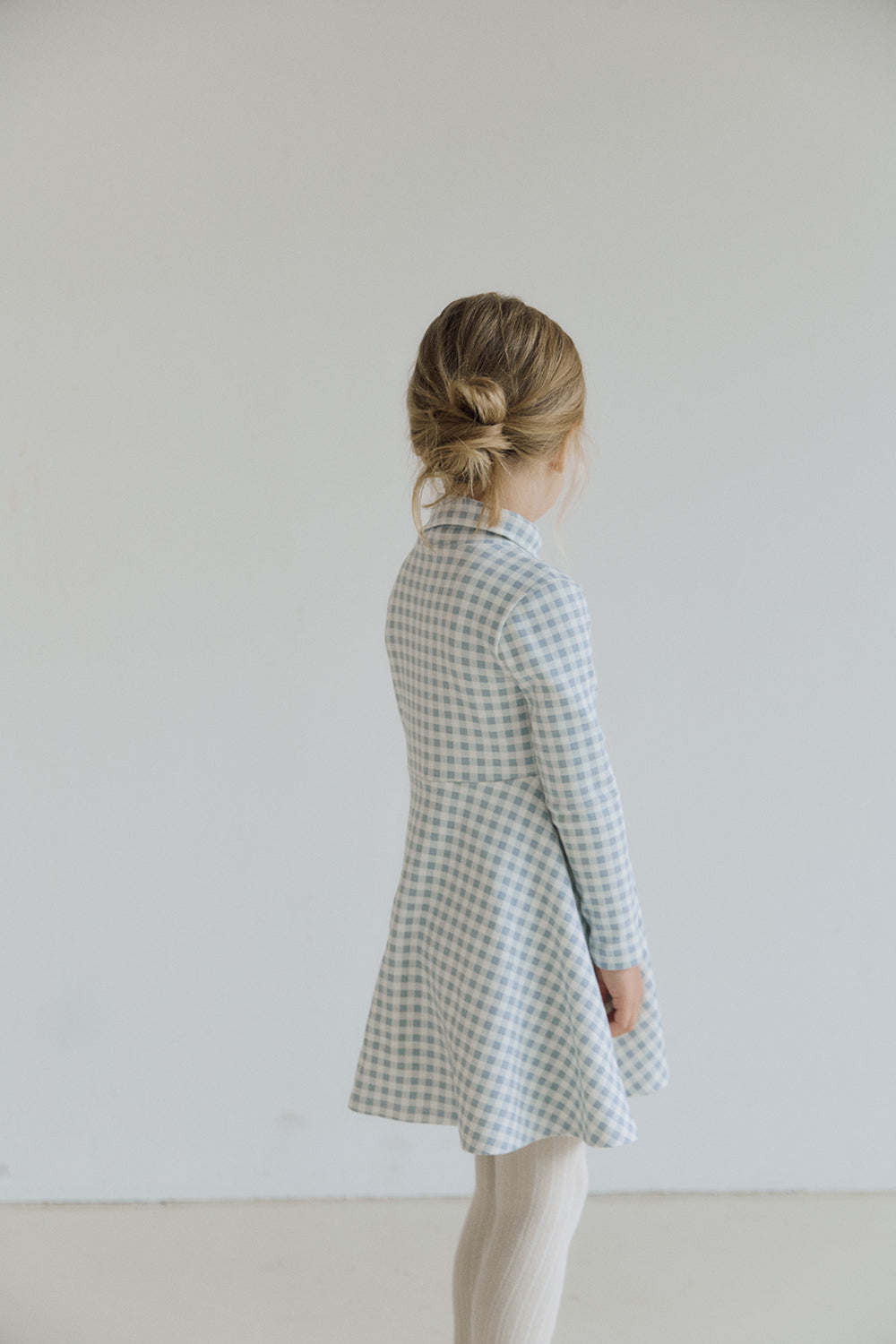 (予約) inné / Petal cotton ops - blue gingham
