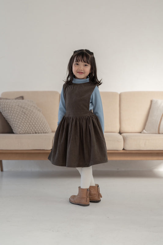 Brownie Dress  with miton / brown