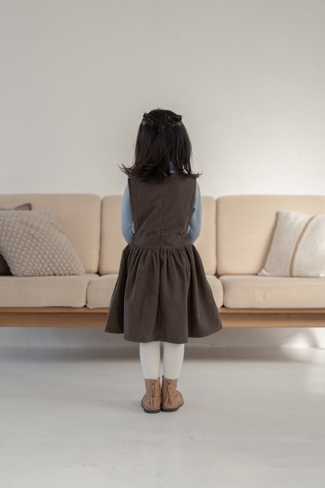 Brownie Dress  with miton / brown