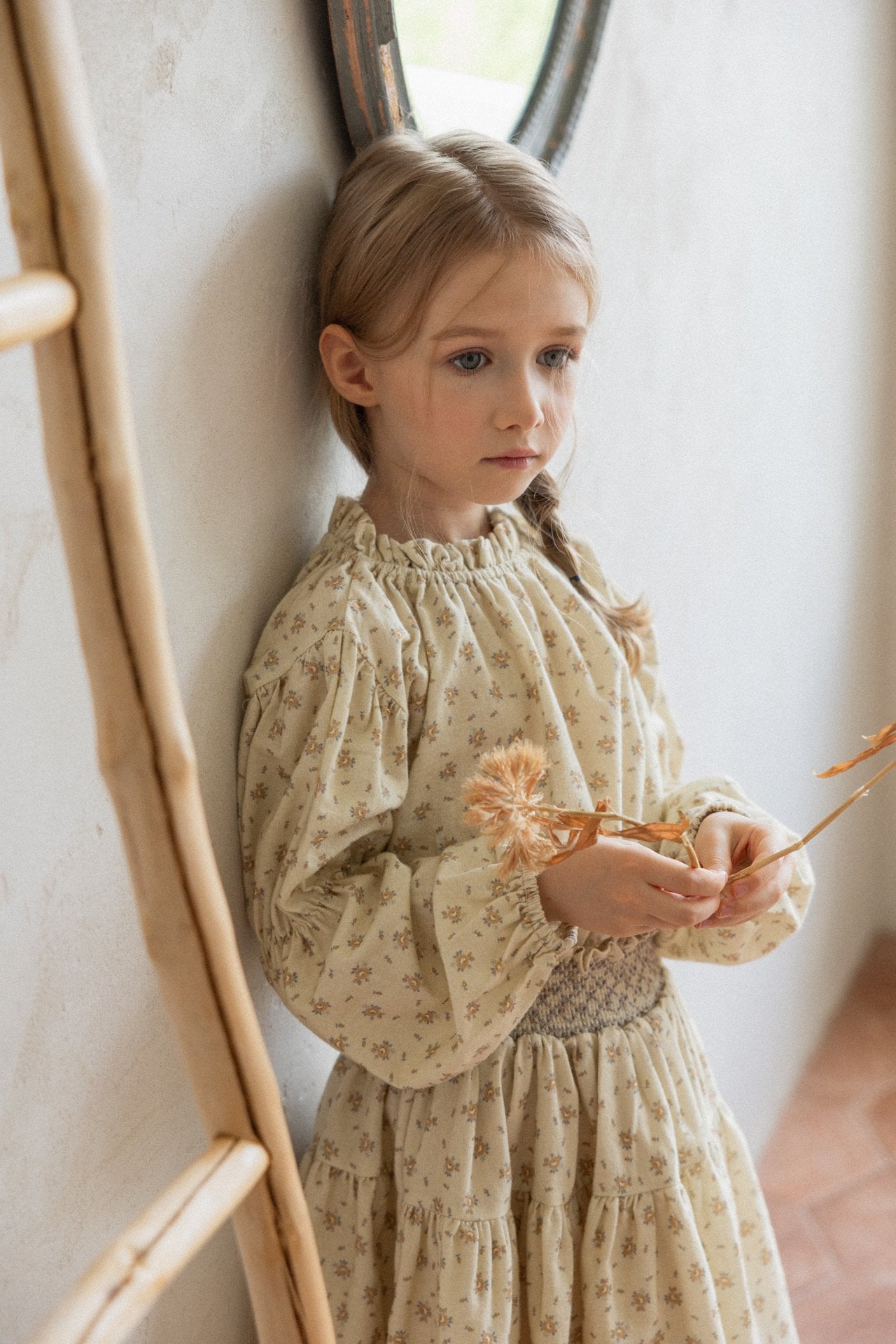 (予約)perro bebe / Ella blouse , skirt - beige