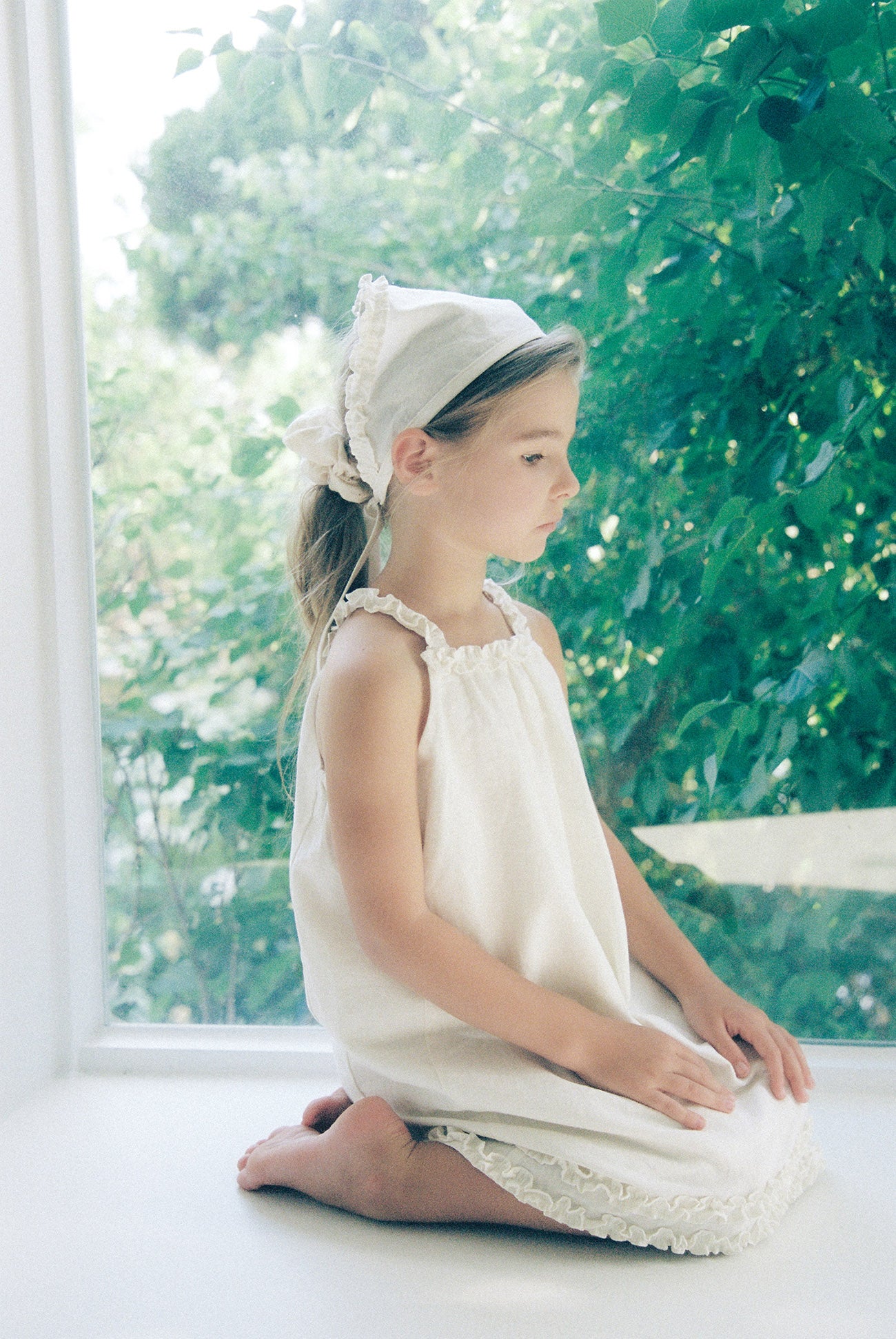 (予約) inné /  linen frill ops (white)