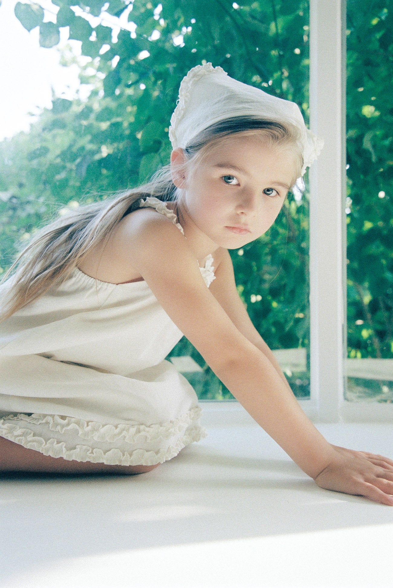 (予約) inné /  linen frill ops (white)