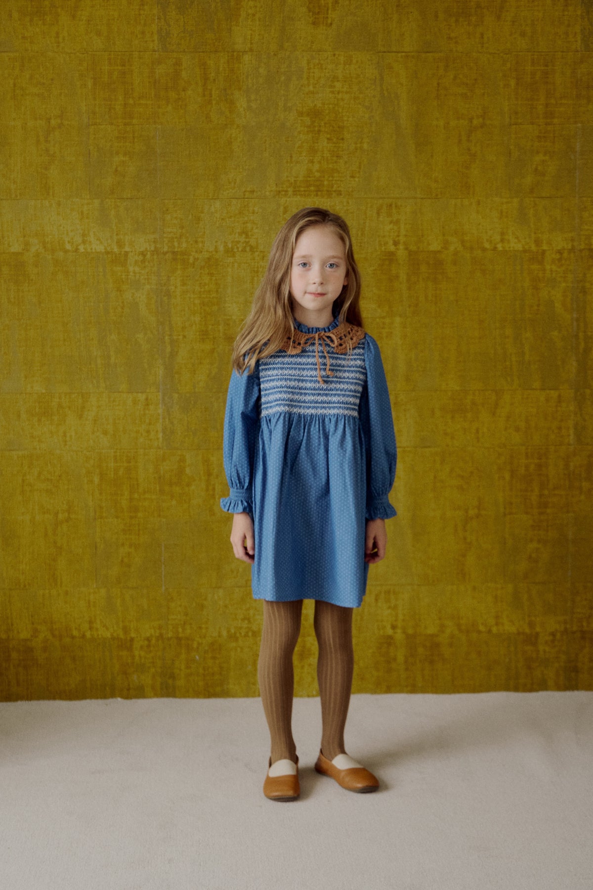 (予約) Saint Ella / Claudine smocked dress - Denim