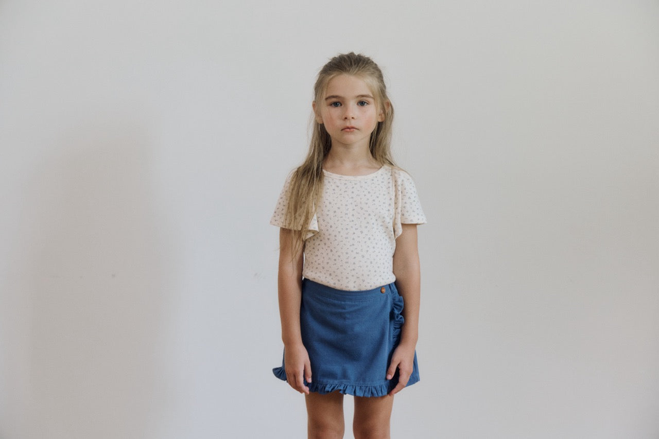 (予約) inné / collete wrap skirts (faded blue)