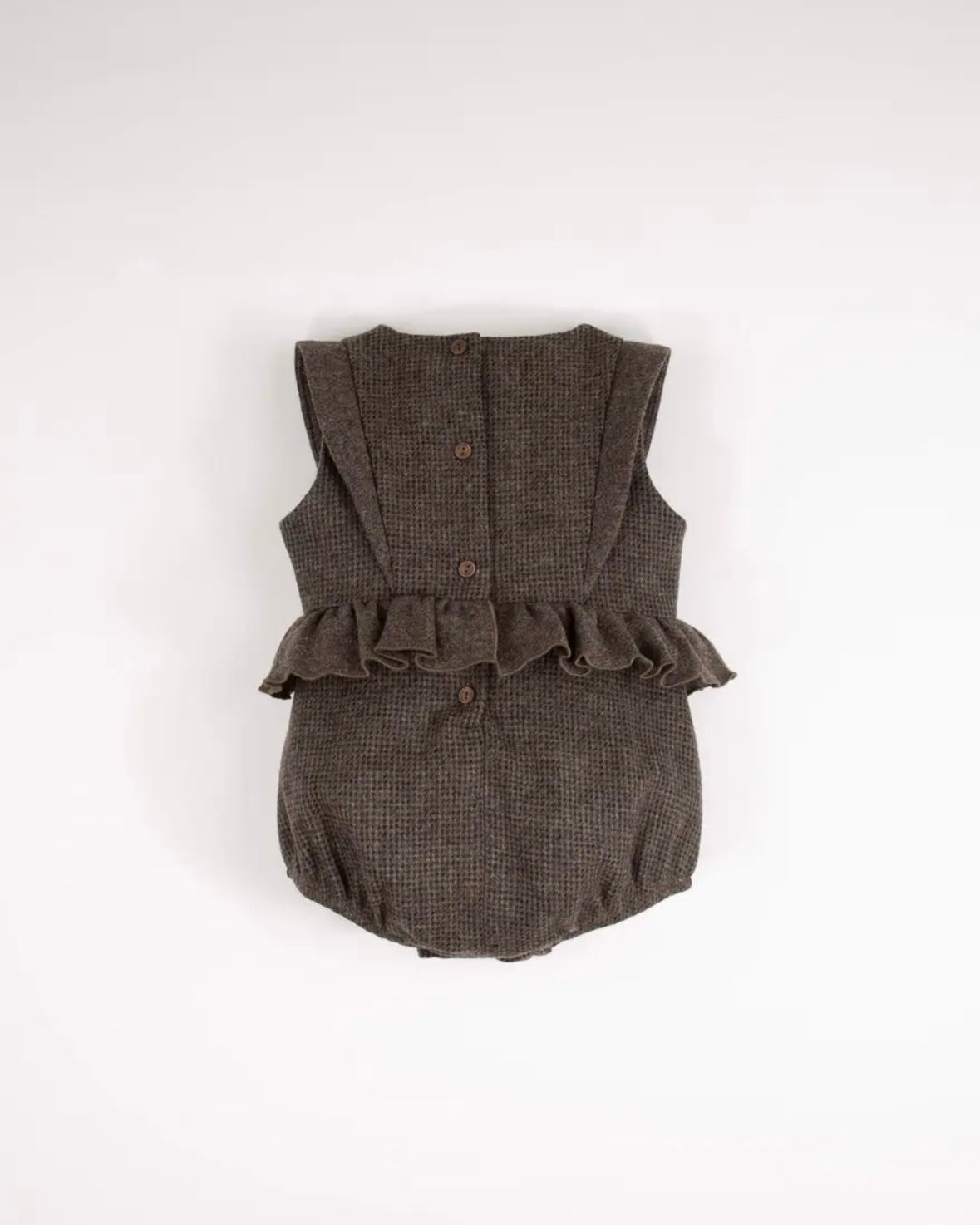 Popelin / Multi-coloured woollen romper suit with frill