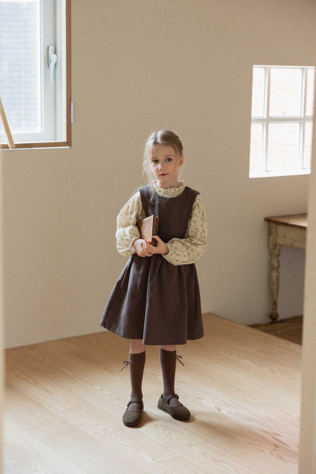 (予約)perro bebe / Rosalia dress - brown