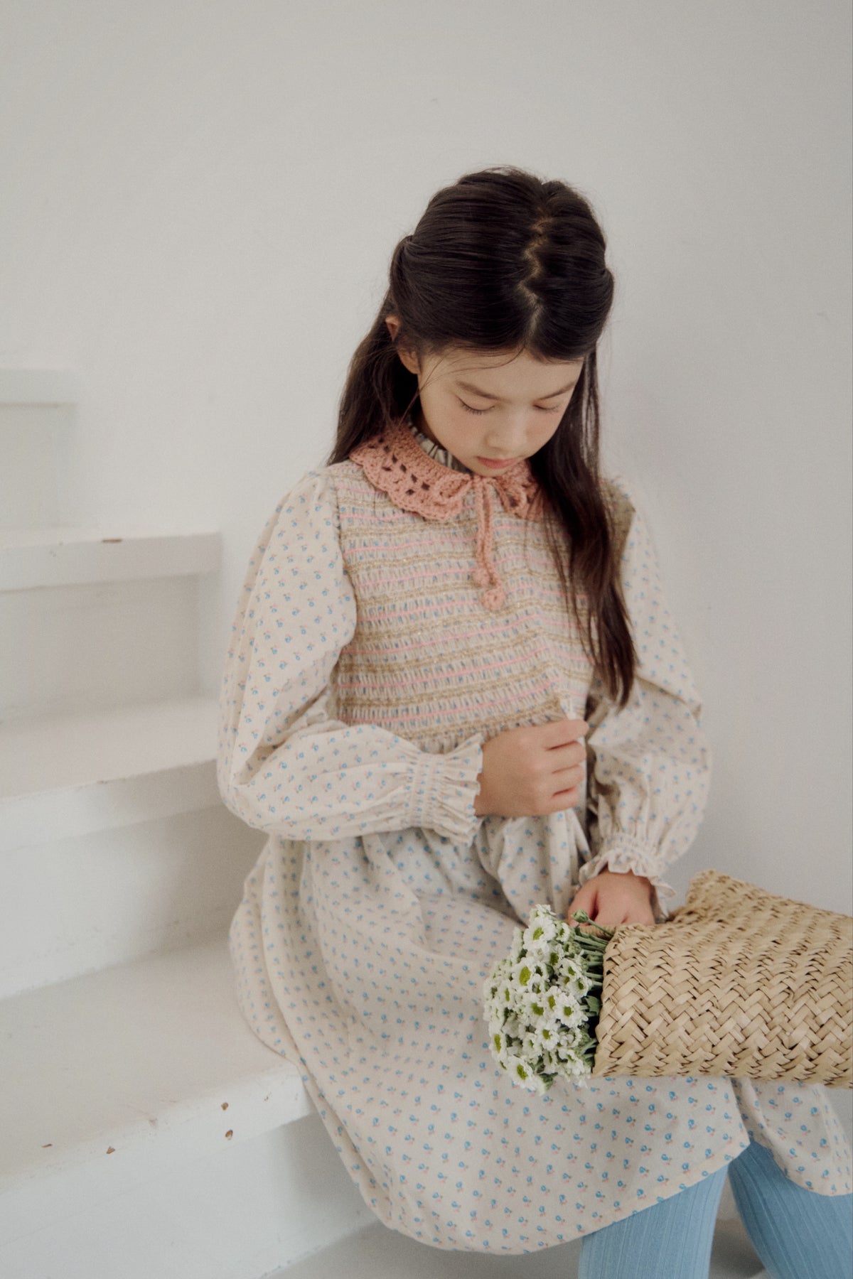 (予約) Saint Ella / Claudine smocked dress - Berry bloom