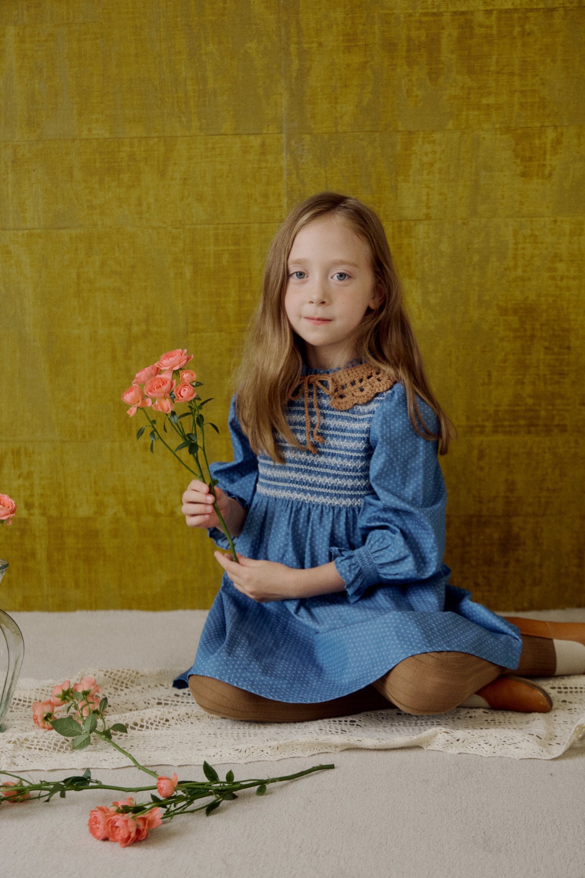 (予約) Saint Ella / Claudine smocked dress - Denim