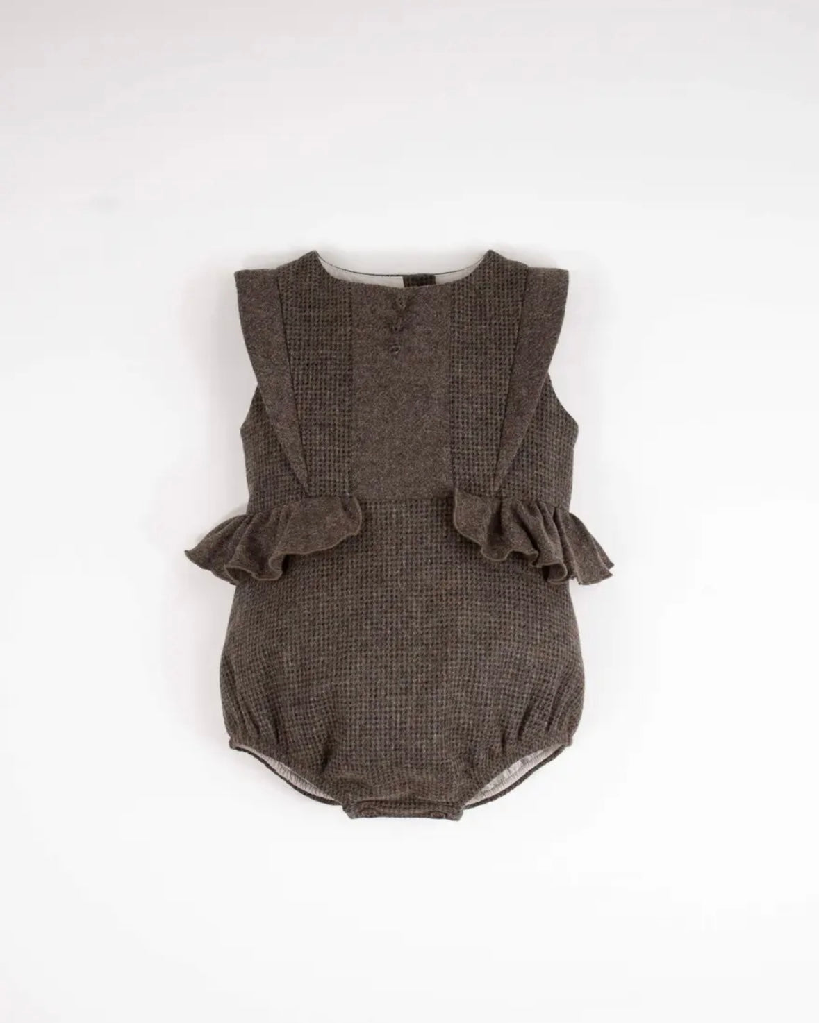 Popelin / Multi-coloured woollen romper suit with frill