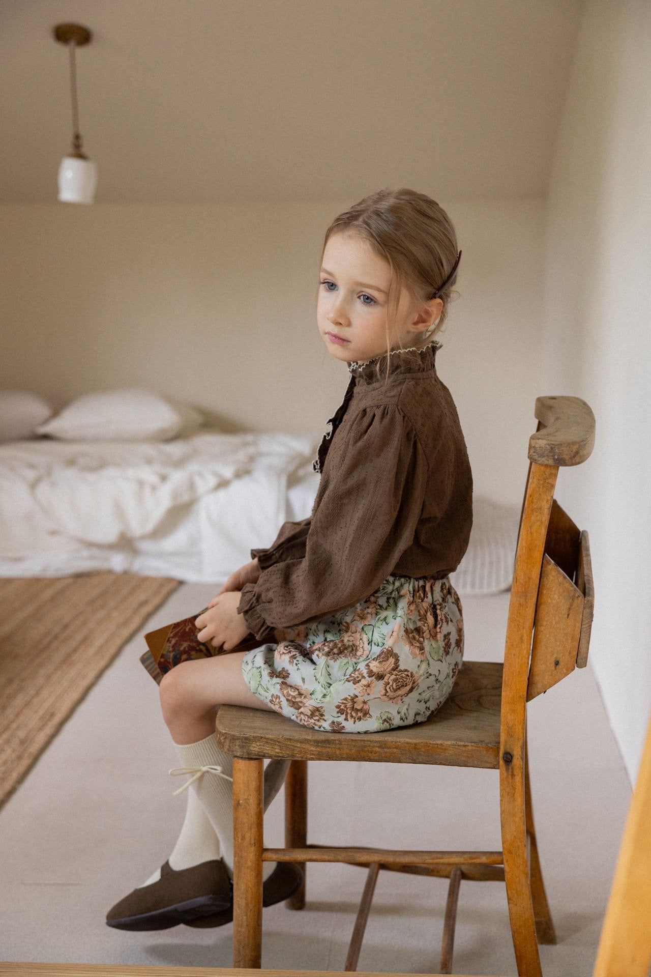 (予約)perro bebe / Ages blouse - brown