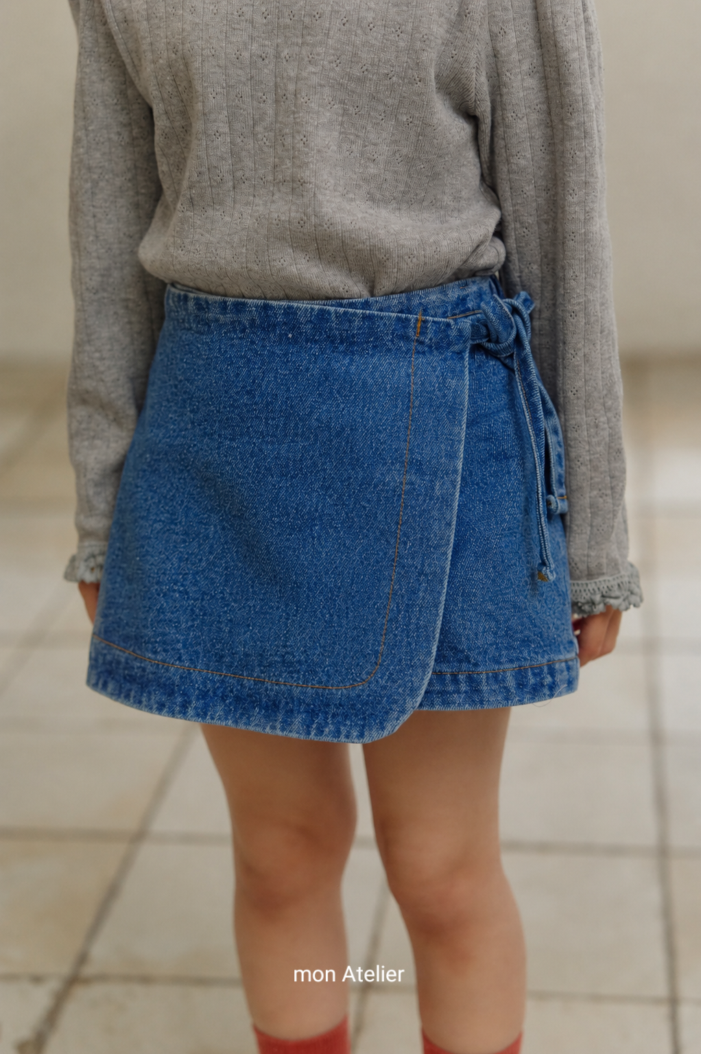 (予約) mon Atelier  / denim wrap pants