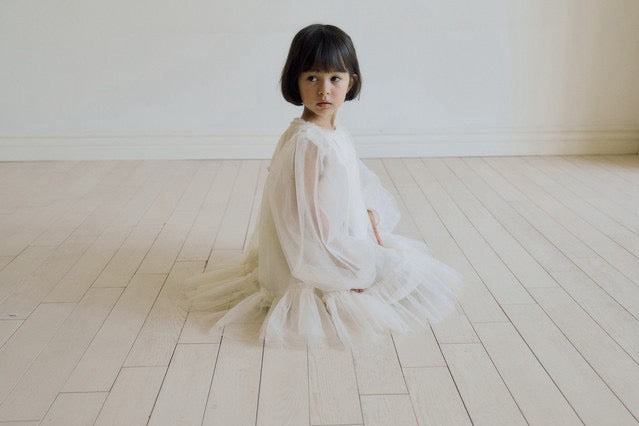 送料無料(予約) inné / Tulle dress - soft ivory -