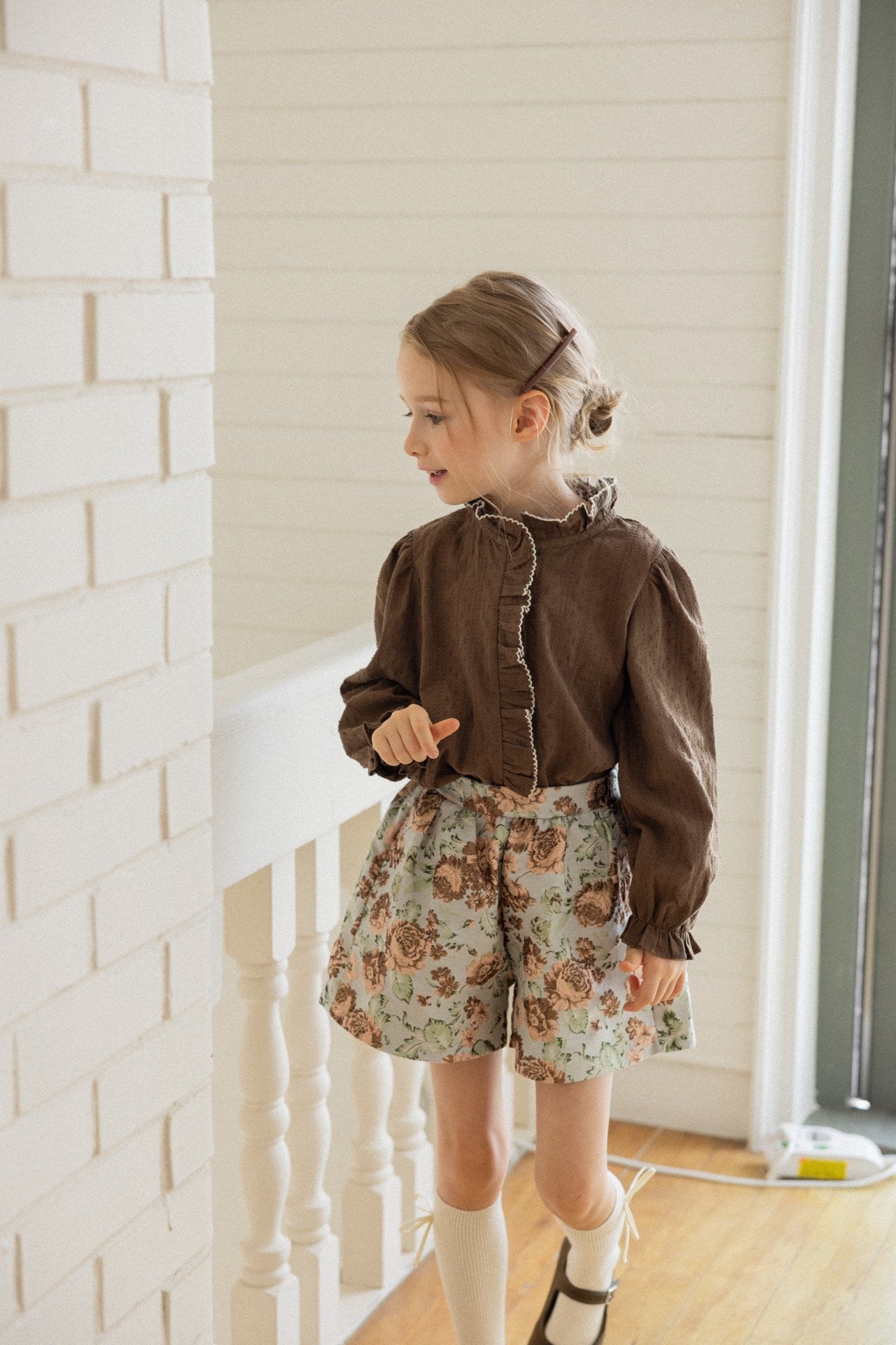 (予約)perro bebe / Ages blouse - brown