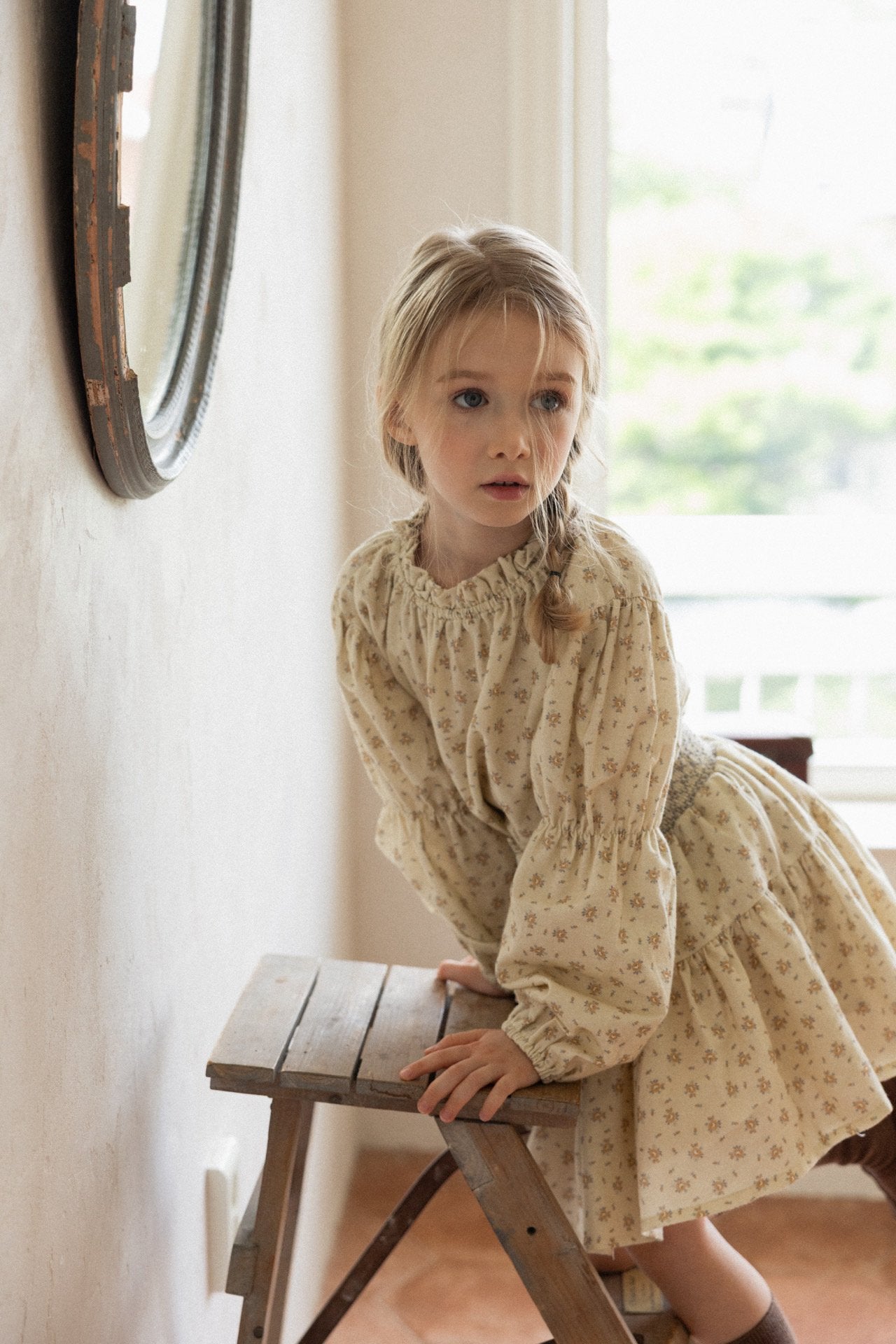 (予約)perro bebe / Ella blouse , skirt - beige