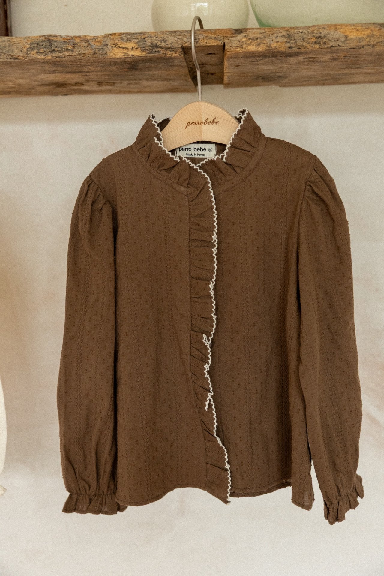 (予約)perro bebe / Ages blouse - brown