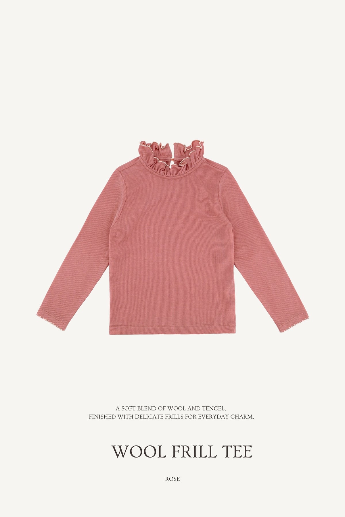 (予約) Saint Ella / Wool Frill Tee - Rose