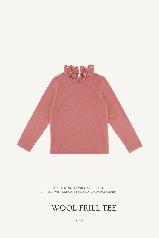 (予約) Saint Ella / Wool Frill Tee - Rose