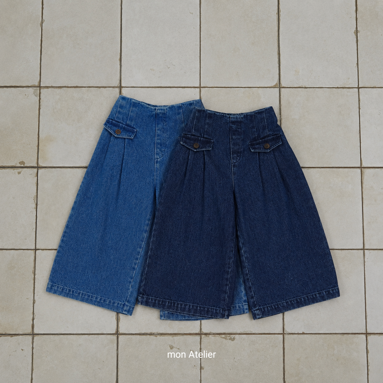(予約) mon Atelier  / flap denim pants