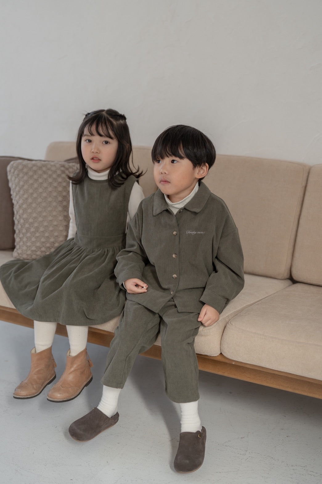 Brownie Dress  with miton / khaki