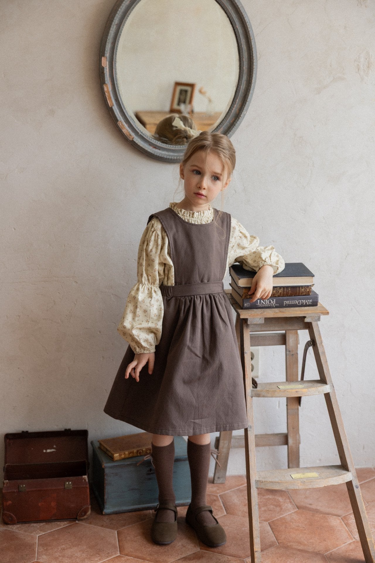 (予約)perro bebe / Rosalia dress - brown