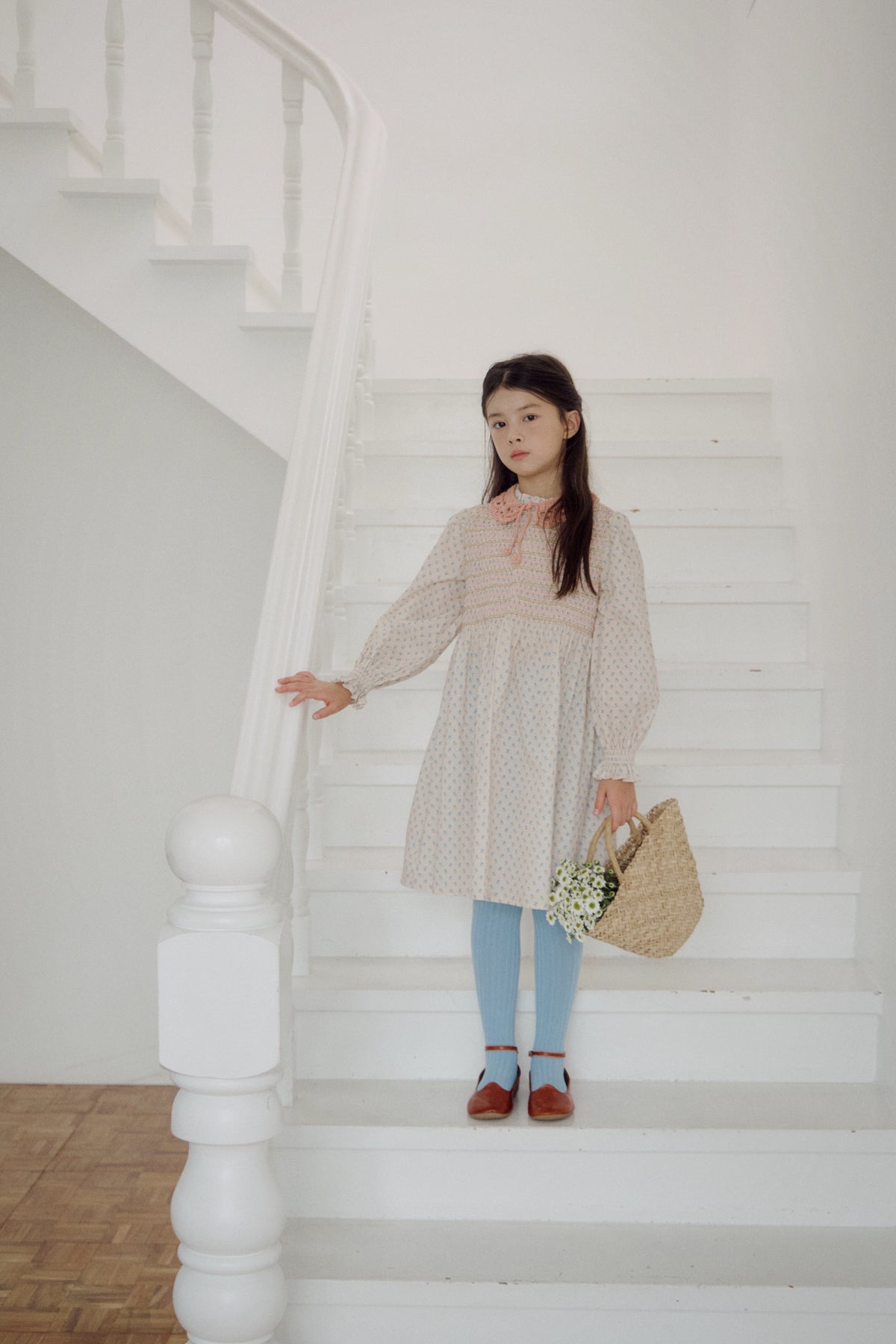 (予約) Saint Ella / Claudine smocked dress - Berry bloom