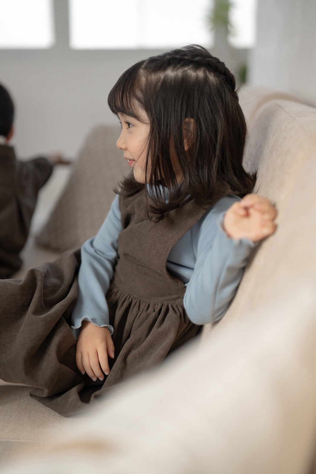 Brownie Dress  with miton / brown