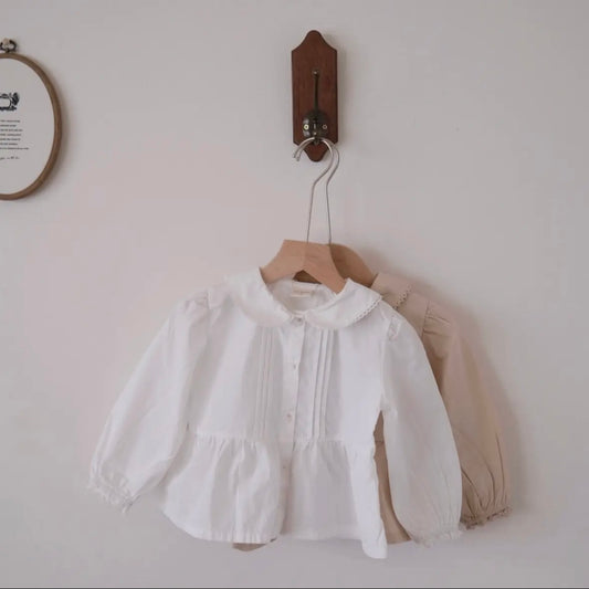 the beige / Pintuck Blouse