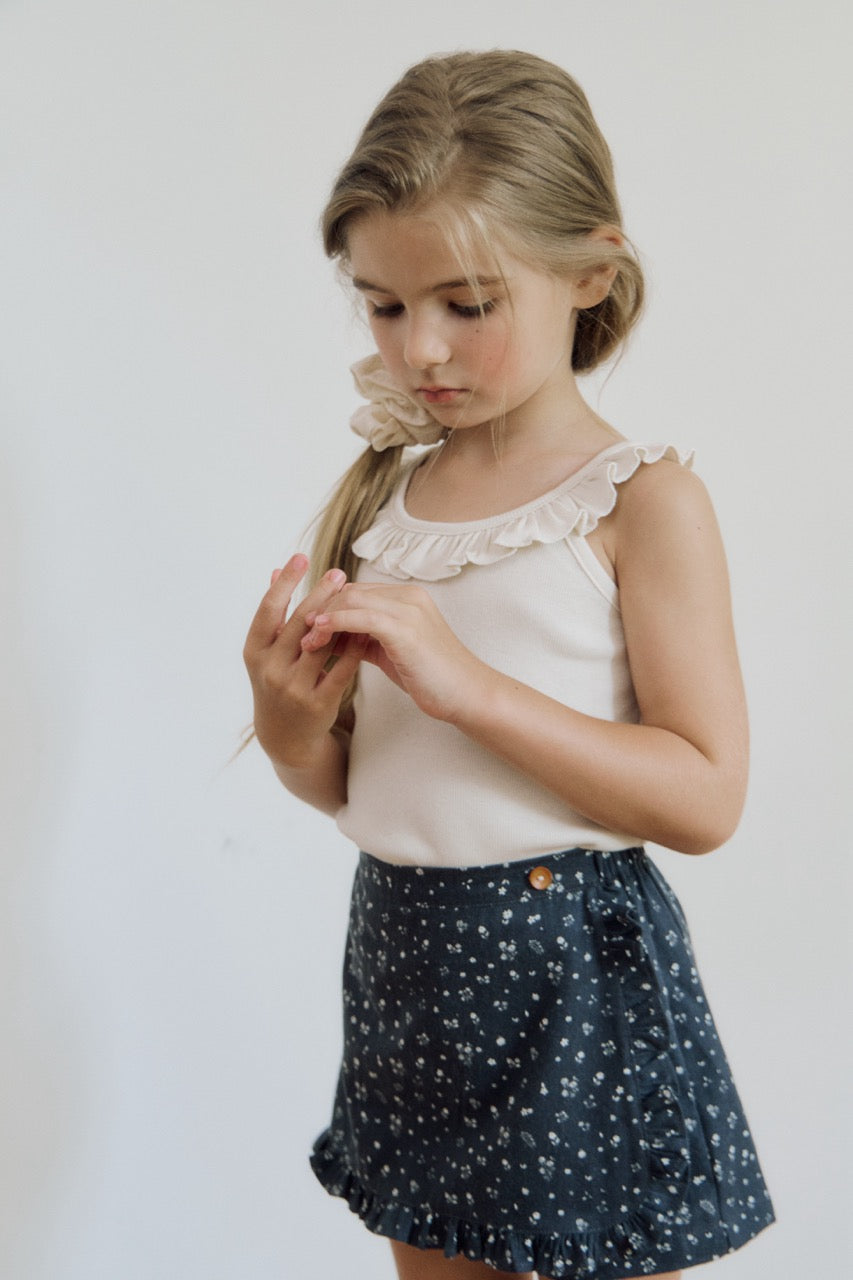 (予約) inné / collete wrap skirts (navy flower)
