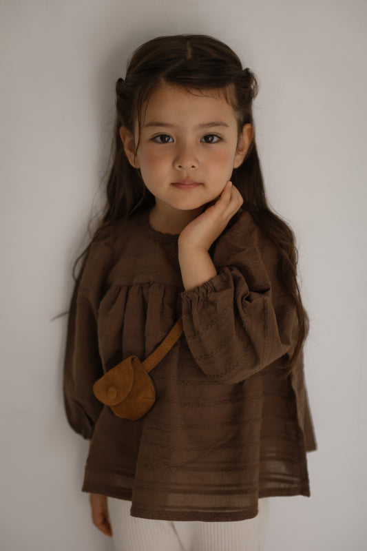 the beige / Jacquard Blouse