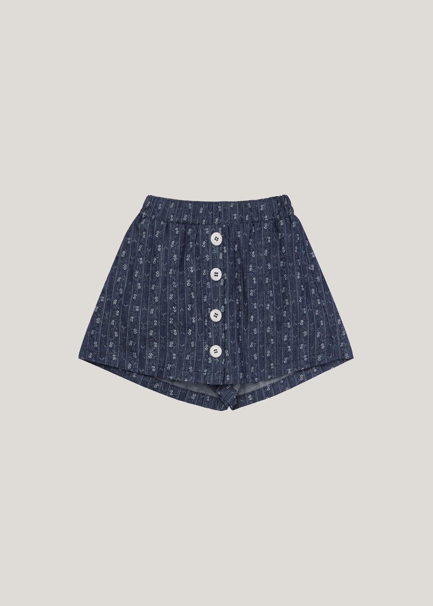 (予約) inné / floral denim shorts (indigo denim)