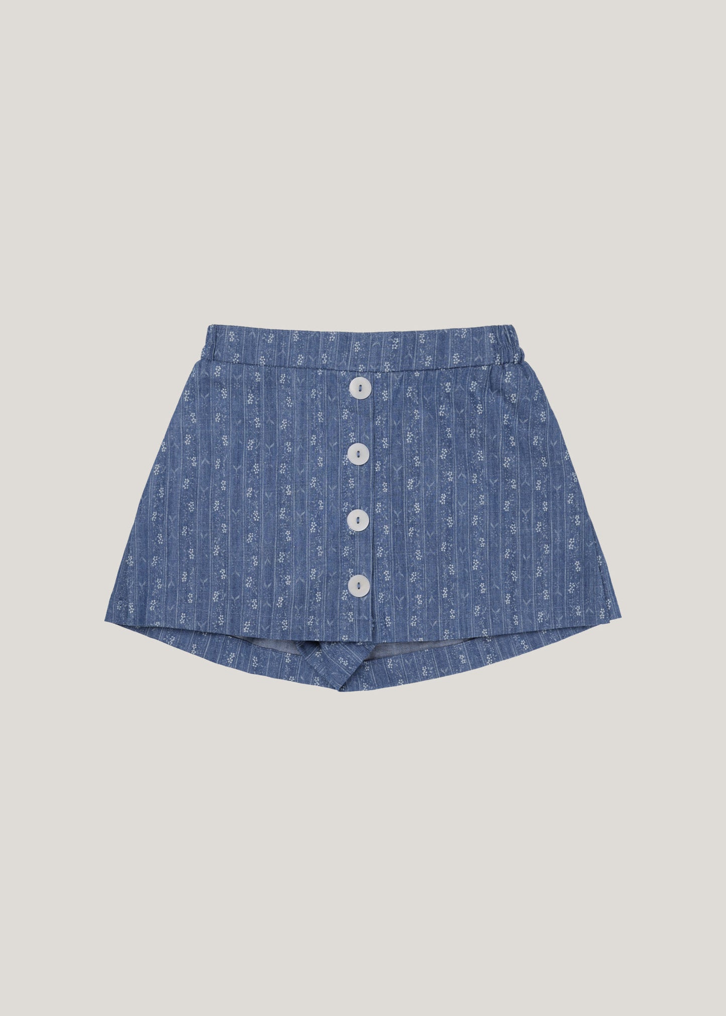 (予約) inné / floral denim shorts (blue denim)