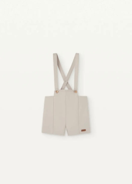 Popelin / Sand panelled dungarees