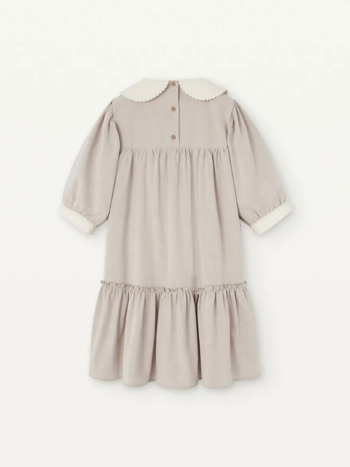 Popelin / Sand dress with embroidered baby collar