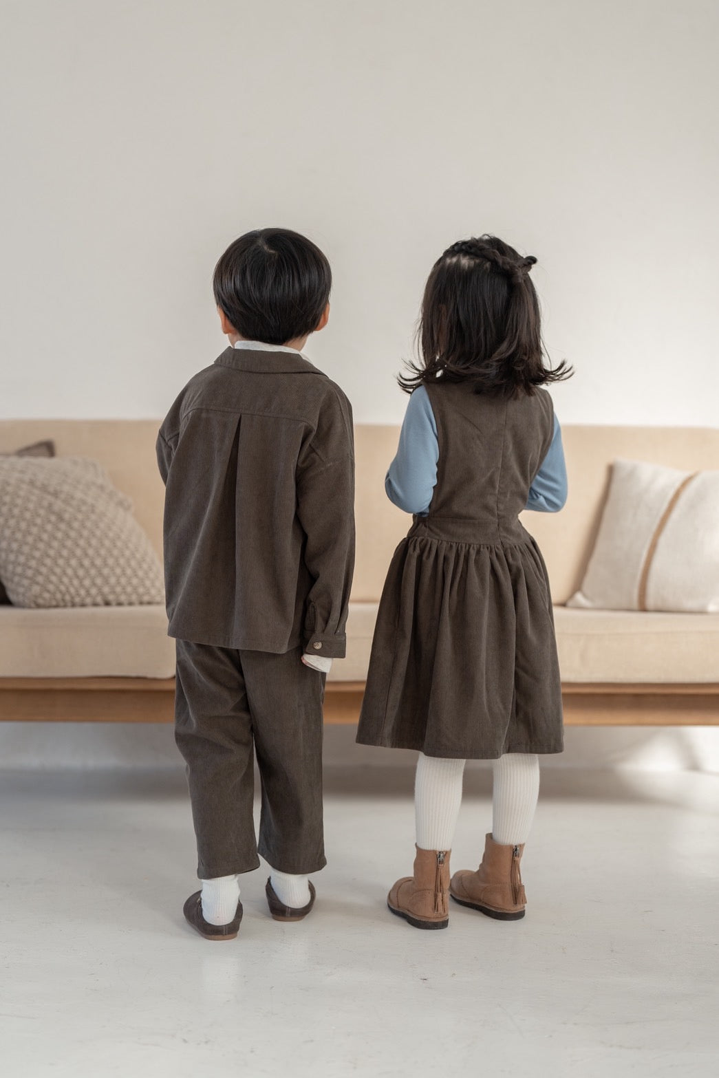 Brownie Dress  with miton / brown