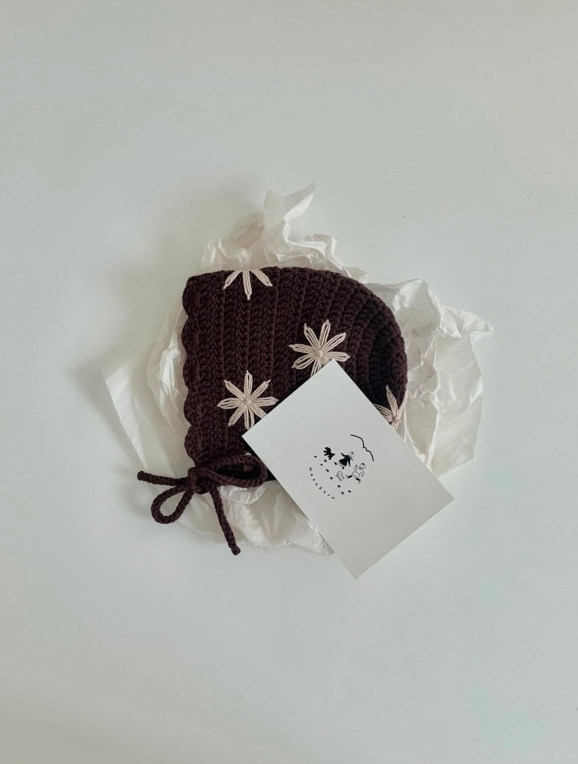 mazukuri / Embroidery bonnet  Brown
