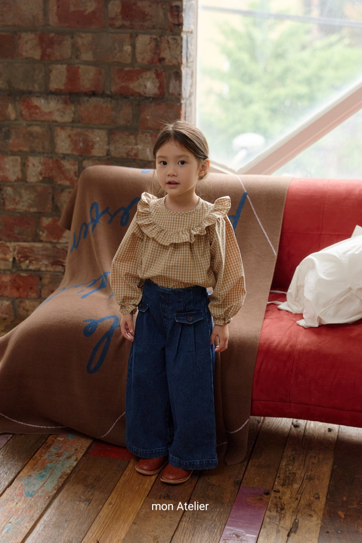 (予約) mon Atelier  / flap denim pants