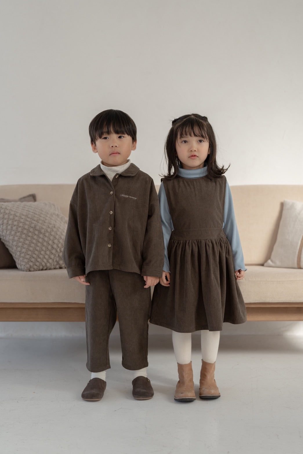 Brownie Dress  with miton / brown